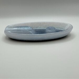 Silver Canoe-Shaped Decorative Dish